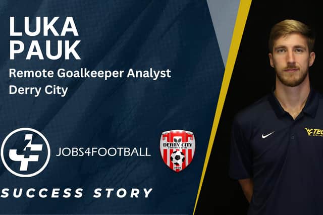 Derry City's new remote goalkeeping analyst, Luka Pauk.