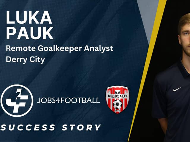 Derry City's new remote goalkeeping analyst, Luka Pauk.