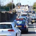 Traffic on the Buncrana Road.