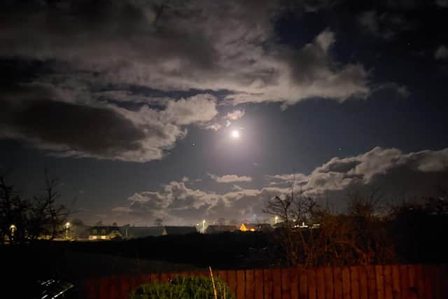WInter moon shines over north Inishowen in Donegal this weekend as temperatures fall away.