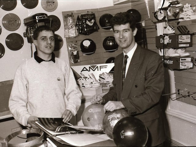 Staff and customers at Brunswick Bowling Alley and Martha's Vineyard back in 1996.