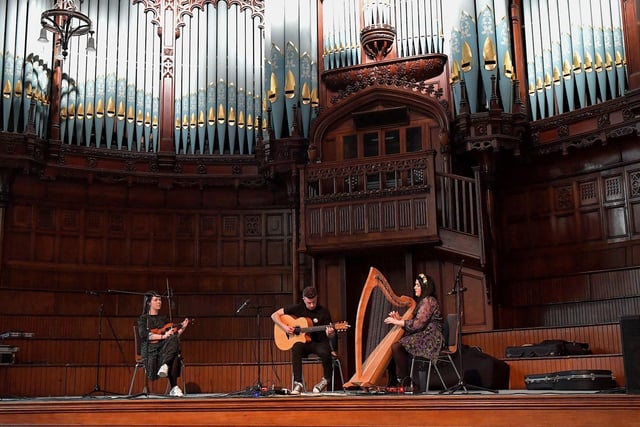 Ceol at The Guildhall from 1pm – 6pm Sunday, March 17: Escape to the heart of the city, the magnificent Guildhall, for an enchanting afternoon filled with traditional Irish melodies and rhythmic Ceili dances. Whether you're a seasoned dancer or just looking to tap your feet, our relaxed ceili atmosphere welcomes everyone. Pictured are traditional music in the Guildhall at last year's St Patrick’s Day. Photo: George Sweeney. DER2311GS – 26