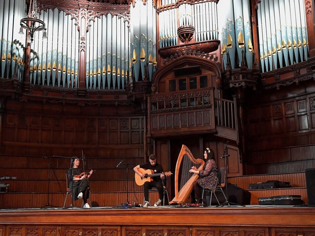 Ceol at The Guildhall from 1pm – 6pm Sunday, March 17: Escape to the heart of the city, the magnificent Guildhall, for an enchanting afternoon filled with traditional Irish melodies and rhythmic Ceili dances. Whether you're a seasoned dancer or just looking to tap your feet, our relaxed ceili atmosphere welcomes everyone. Pictured are traditional music in the Guildhall at last year's St Patrick’s Day. Photo: George Sweeney. DER2311GS – 26