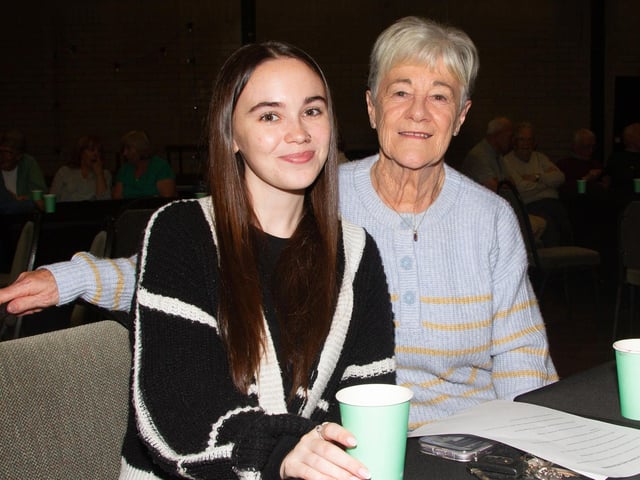 Una Hegarty and her granddaughter Megan pictured  at the Neighbourhood Management Team's Autumn Programme launch on Friday.