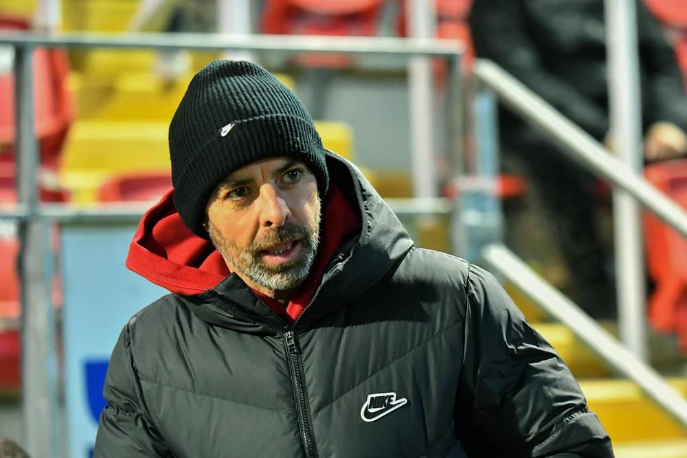 Incoming Derry City manager Tiernan Lynch’s final game in charge with Larne against Institute in the Brandywell on Tuesday evening.  Photograph: George Sweeney
