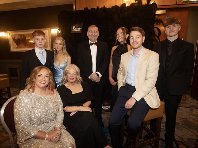 Teachers and students/partners from St. Joseph's Boys School pictured at Friday night's Annual Formal in the City Hotel, Derry. (Photos: Jim McCafferty Photography)