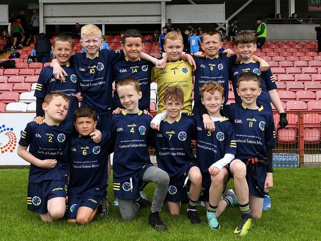 Derry Primary Schools Boys Finals at Celtic Park: Gaelscoil Eadian Mhoir. Photo: George Sweeney