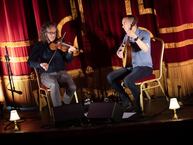 The spectacular Martin Hayes performing on stage during Sunday evening's Feile 25 event at St. Columb's Hall, Derry. (Photos: Jim McCafferty Photography) : .