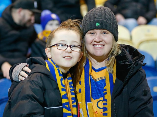 Stags fans at the One Call Stadium for the match against Colchester Utd.