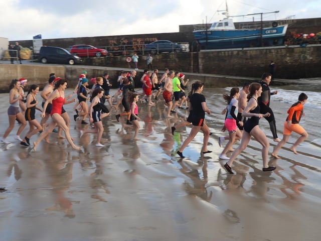 Malin Head Community Christmas Day Swim at Portmor Beach.