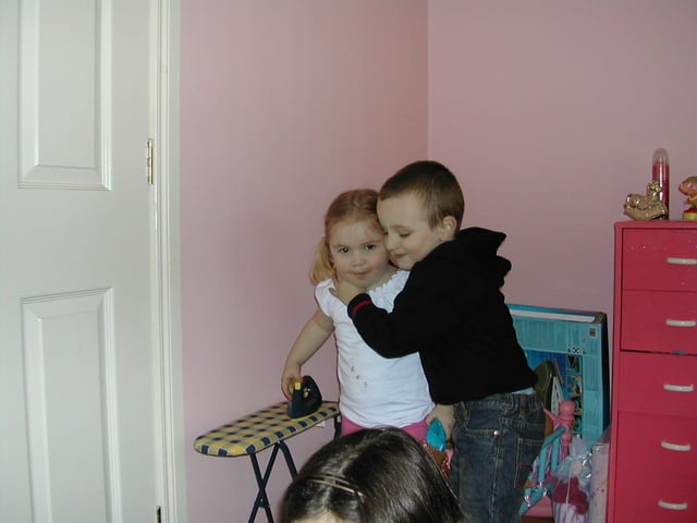 Cousins Olivia Coyle and Jack McDevitt at Niamh McDevitt's fifth birthday party.