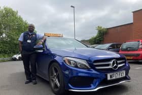 Obinna Okeagu, better known locally as Austin, who is from Nigeria. Obinna has been a taxi driver in Derry for four years and is thought to be the city’s first black African cabbie.