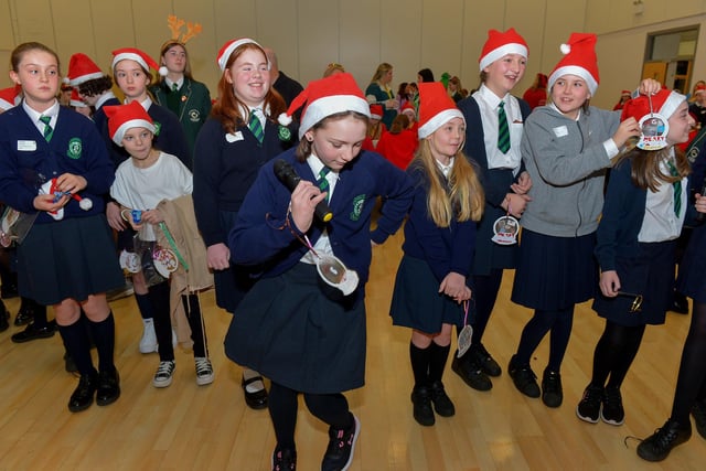 Pupils from St Patrick’s Primary School pictured singing carols at the St Cecilia’s College Christmas Workshop on Friday morning.  Photo: George Sweeney. DER2248GS – 90