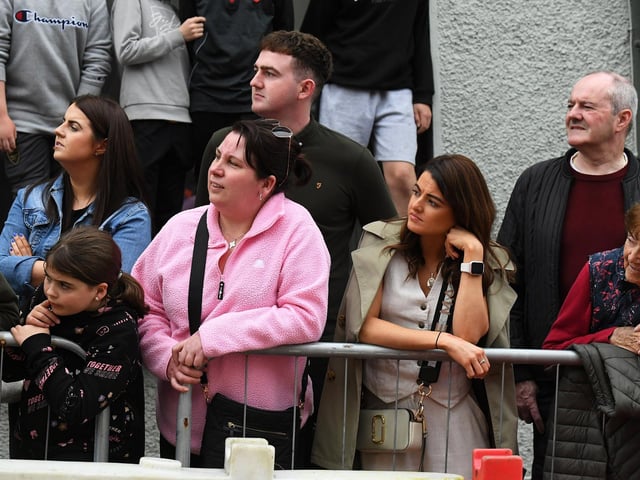 Spectators at the Soap Box Derby run in Carndonagh on Saturday afternoon. Photo: George Sweeney