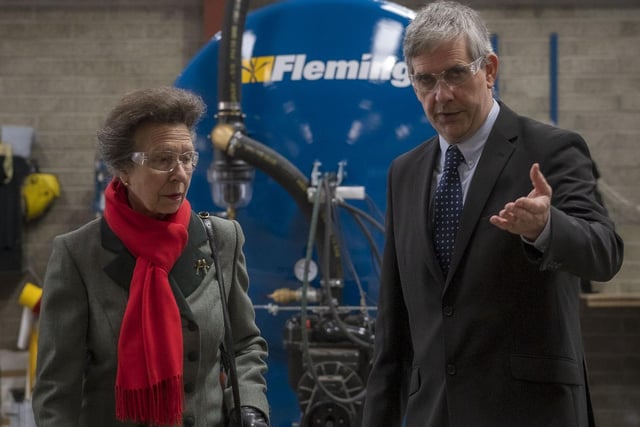 Princess Anne paid a flying visit to Fleming Agri Products in Derry on Thursday when she met staff and apprentices at the Newbuildings facility.