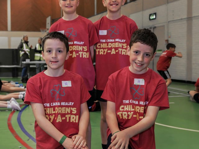 Participants in the Children's Try-A-Tri in memory of Caina Healey. Michelle Campbell/Micam Photography