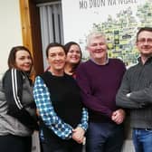 'Out with the old, and in with the new!' From left, Breda Bradley, Rois Deeney, Sophie Gallagher, Nicholas Crossan, Ryan Stewart, Luke Timlin and Mickey McHugh. Missing from photograph are Joanne Fullerton and Kathleen McColgan