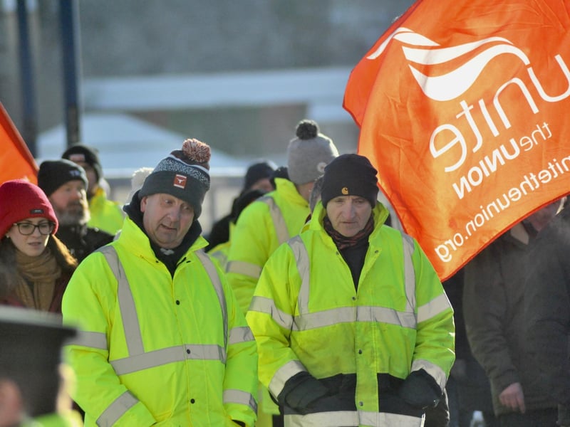 Striking public sector workers in Derry.