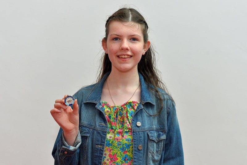 Alecia Griffin, Foyle School of Speech and Drama, was awarded second place in Year 8 Studied Prose at the Feis Dhoire Cholmcille on Thursday at the Millennium Forum. Photo: George Sweeney.  DER2315GS – 178