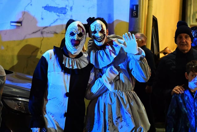 Spectators pictured at the Halloween parade. Photo: George Sweeney