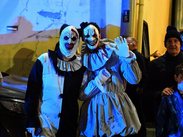 Spectators pictured at the Halloween parade. Photo: George Sweeney