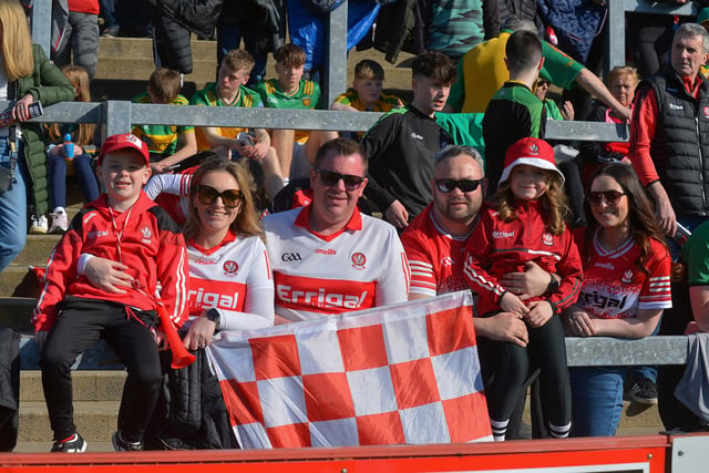 Fans in Celtic Park for the Derry v Donegal game. Photo: George Sweeney
