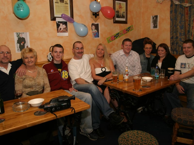 John Cassidy with friends who just want to party left to right Brian Maria McCaySam and Winnie Harkin, Bobby Mairead, Catronia and Kevin Brady. :Derry parties from November 2003