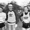 The top three men pictured following the Ulster Cross Country Championships at St Columb's Park back in January 1984.