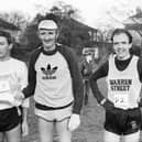 The top three men pictured following the Ulster Cross Country Championships at St Columb's Park back in January 1984.