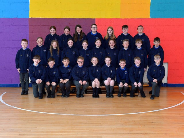 Miss McCauley’s P7 leavers class at St Therese's Primary School. Photo: George Sweeney. DER2321GS – 93
