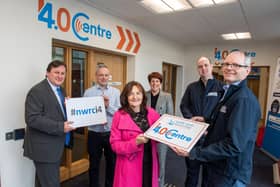 Pictured at the opening of the Industry 4.0 centre at NWRC are: Leo Murphy, Principal and Chief Executive of NWRC, Dr Mark Gubbins, Director of Development, Seagate Technologies, Belinda Tunnah, Department for the Economy, Jennifer McKeever, Chair of NWRC's Governing Body. Cathal Ferry, i4.0 Centre Manager, and Dr. Fergal Tuffy, NWRC Business Support Centre Manager. (Pic Martin McKeown)