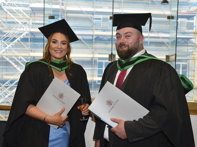 Ríona Donnelly and Timmy Andrews, who graduated in social work.