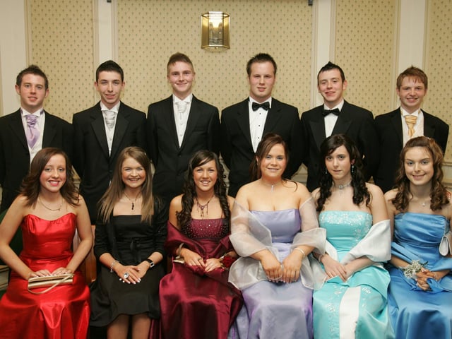 Seated, from left, are Laura McCann, Yolande Campbell, Maeve O'Neill Ciara O'Kane, Connie Meade and Grace Doherty. Standing, from left, are Paul Devine, Philip Peoples, Sean McGillan, Joe Dunton, Shea Adeyinka and Mark Collins. (1511C02)