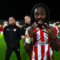 Kevin Dos Santos making his case for Derry's FAI Cup Final
