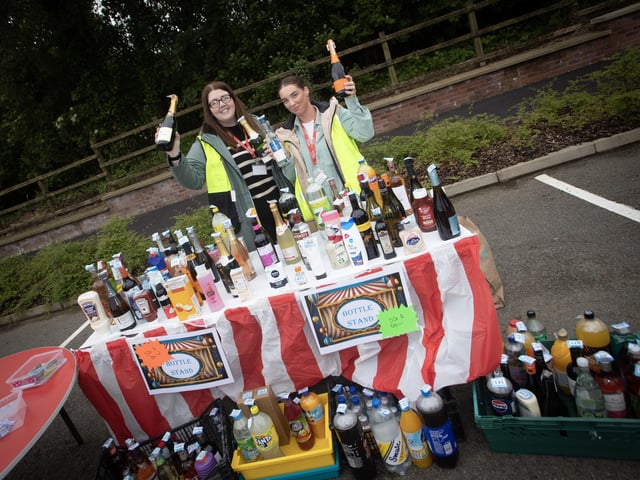 Looking after the Bottle Stand at the Holy Child PS Summer Fair in Creggan on Friday night was Charlene McGinley and Aoife Doherty.  (Photos: Jim McCafferty Photography)