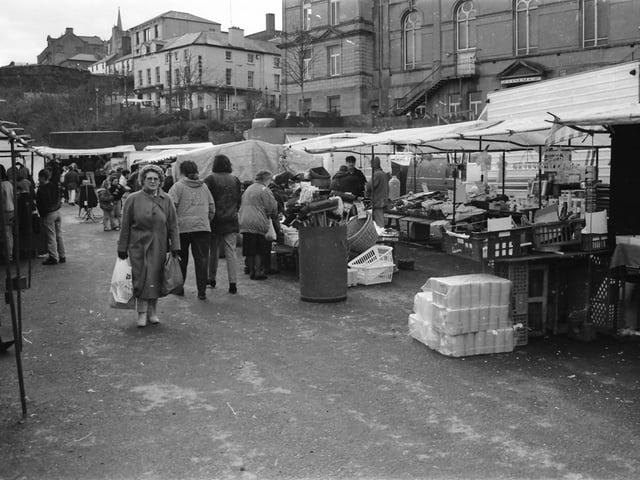 Shoppers at the Foyle Street market.