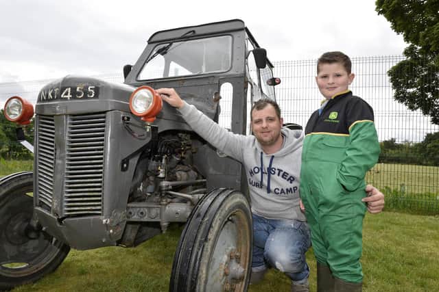 William and Finlay Moore were pictured beside their 1951 Ferguson TVO tractor at a previous Muff Vintage Show. DER2017-128KM