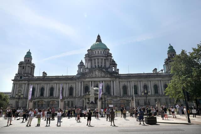 Protest at Belfast's City Hall