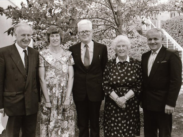 Photographs of students, professors, and proud parents during the Magee graduations in June 1995.