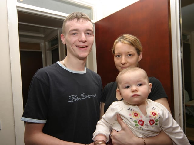 Nicole pictured with her mum Karen and dad Emmett on the occasion of her 1st birthday. 0010/JML