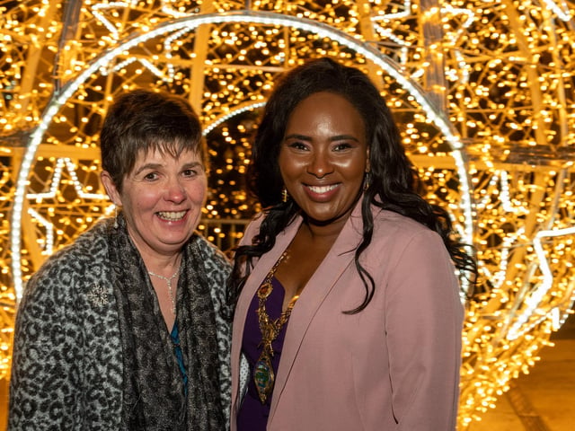 Mayor with staff member from the Trust's Respiratory team.