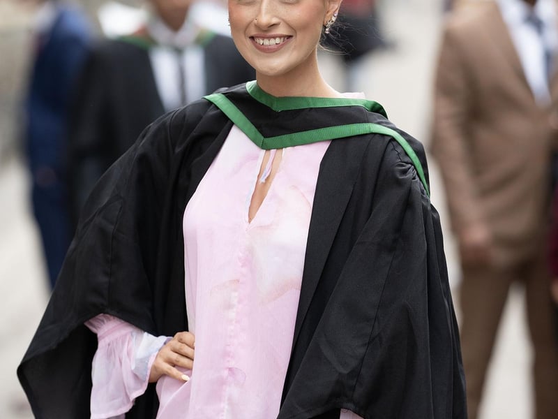 Alanna Hall from Banbridge County Down celebrates as she graduates with a degree in Social Work from Ulster University in Derry on Monday July 8. (Photo: Nigel McDowell / Ulster University)