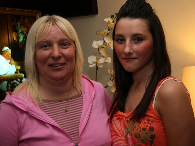 Aunt Crinda joins in the birthday celebrations with birthday girl Catherine 0041JML : Parties and nights out in March 2006
