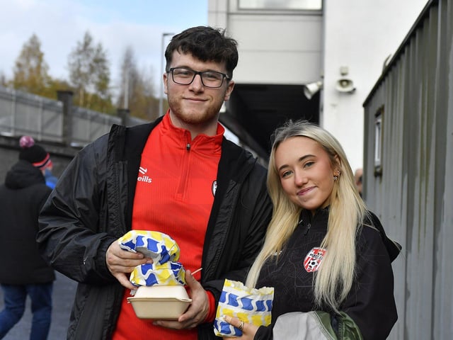 Derry City fans at the Brandywell Stadium for the game against Shamrock Rovers. Photograph: George Sweeney