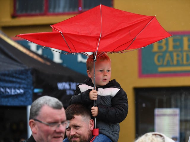Young spectator at the Clonmany Festival Parade on Sunday afternoon. Photo: George Sweeney