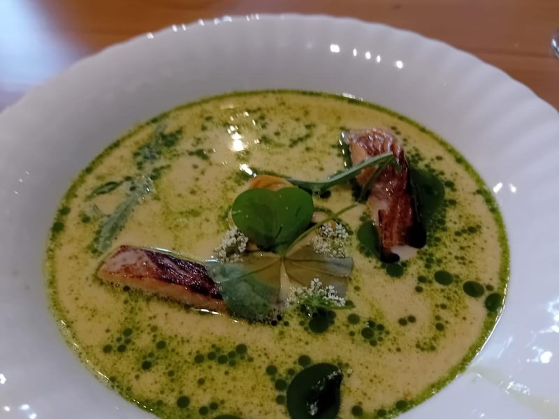 Trout in whitened fish broth at Fisherman, Sopot.