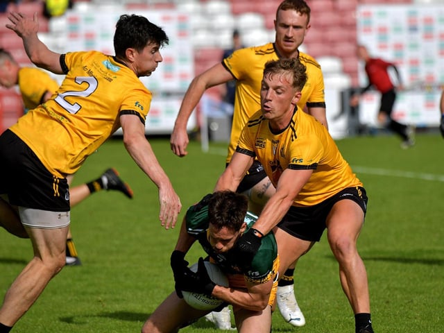 Australasia and the Middle East in action during the GAA World Games Men’s Open Football final in Celtic Park on Friday morning. Photo: George Sweeney. DER2330GS - 205