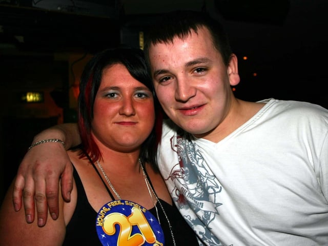 The birthday girl with Boyfriend Kevin enjoying the party. 3912/dd : Parties and celebrations across Derry in May 2006.