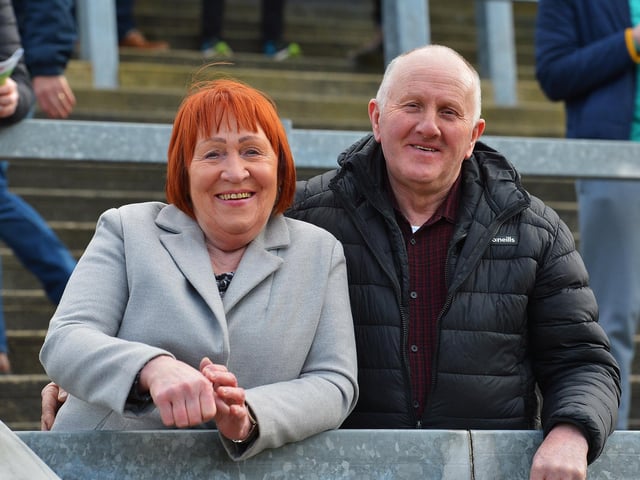 Fans in Celtic Park on Sunday afternoon for Derry's National football League game against Mayo. Photo: George Sweeney