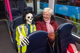 'Maud the Skeleton' getting a tour of Derry.